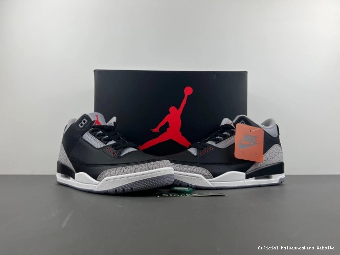 Official Maikesneakers Cement DN3707-010 Air Jordan Black 3 0716